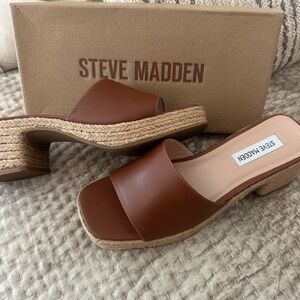 Steve Madden Brown Mules with Espadrille Heel